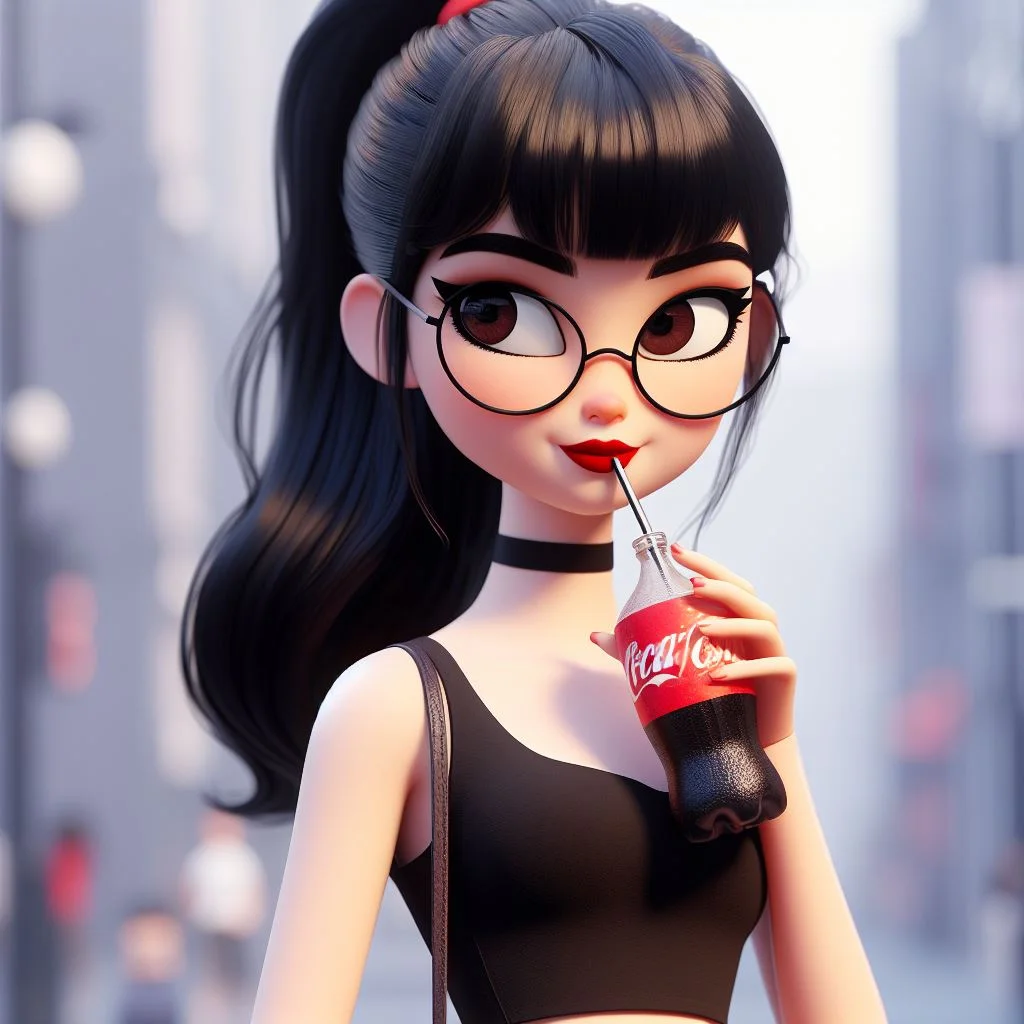 IA image of a girl with a soda